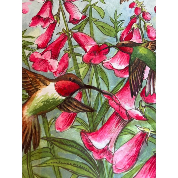 Hummingbird Floral Large Garden Flag - Picture 2 of 4